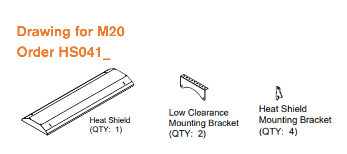 HS041 - Low Clearance Heat Shield for HAB20 The Habanero, Ceiling Mount