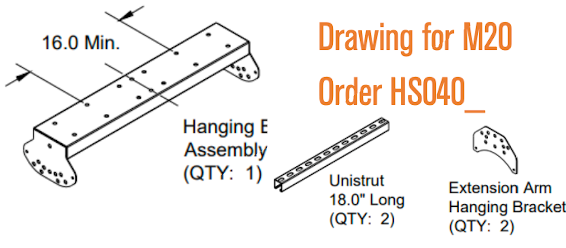 HS040 - Ultimate Mounting Kit for HAB20 The Habanero, Pole Mount, Hang from Ceiling or Horizontal Wall Mount