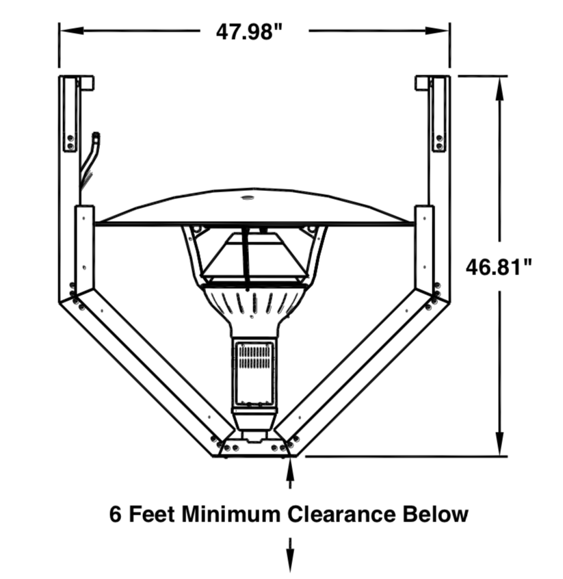 GA301H - Fixed Hanging evenGLO, Gas Patio Heater, 53,000 btu